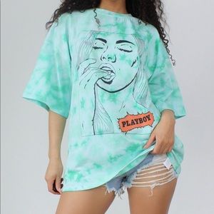 Playboy x Missguided graphic oversized t shirt